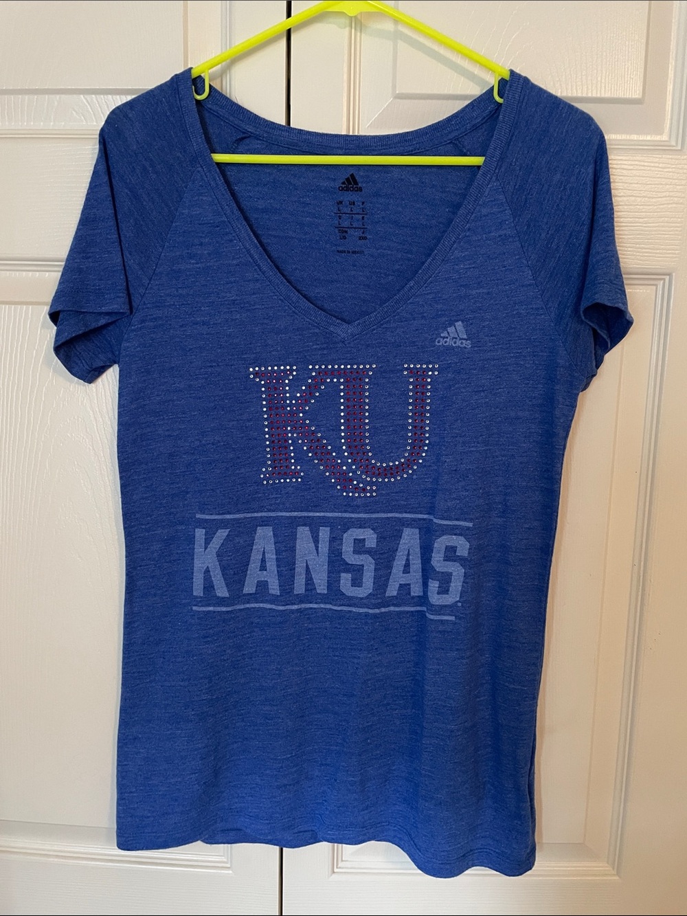 Women’s adidas KU Jayhawks V-Neck Tee